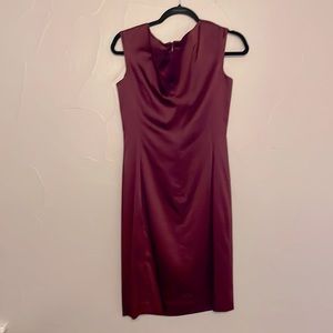 Ralph Lauren Burgundy sleeveless, fully lined cocktail dress.